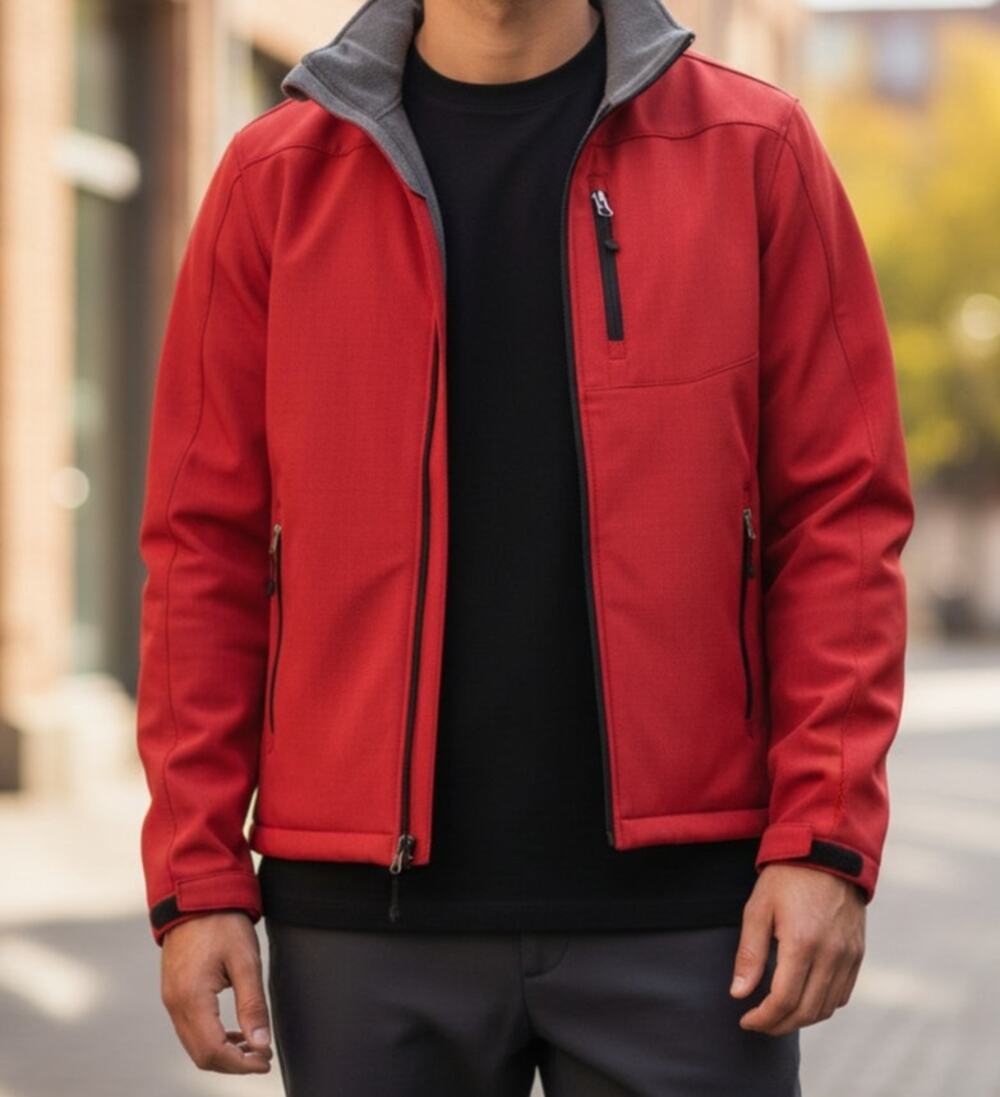 Tahoe Pass Jacket Men's Size Medium Zip Up Red Canvas With 3 Pockets